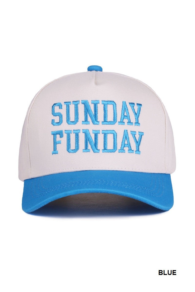 SUNDAY FUNDAY - Two Tone Canvas Cotton Trucker Cap