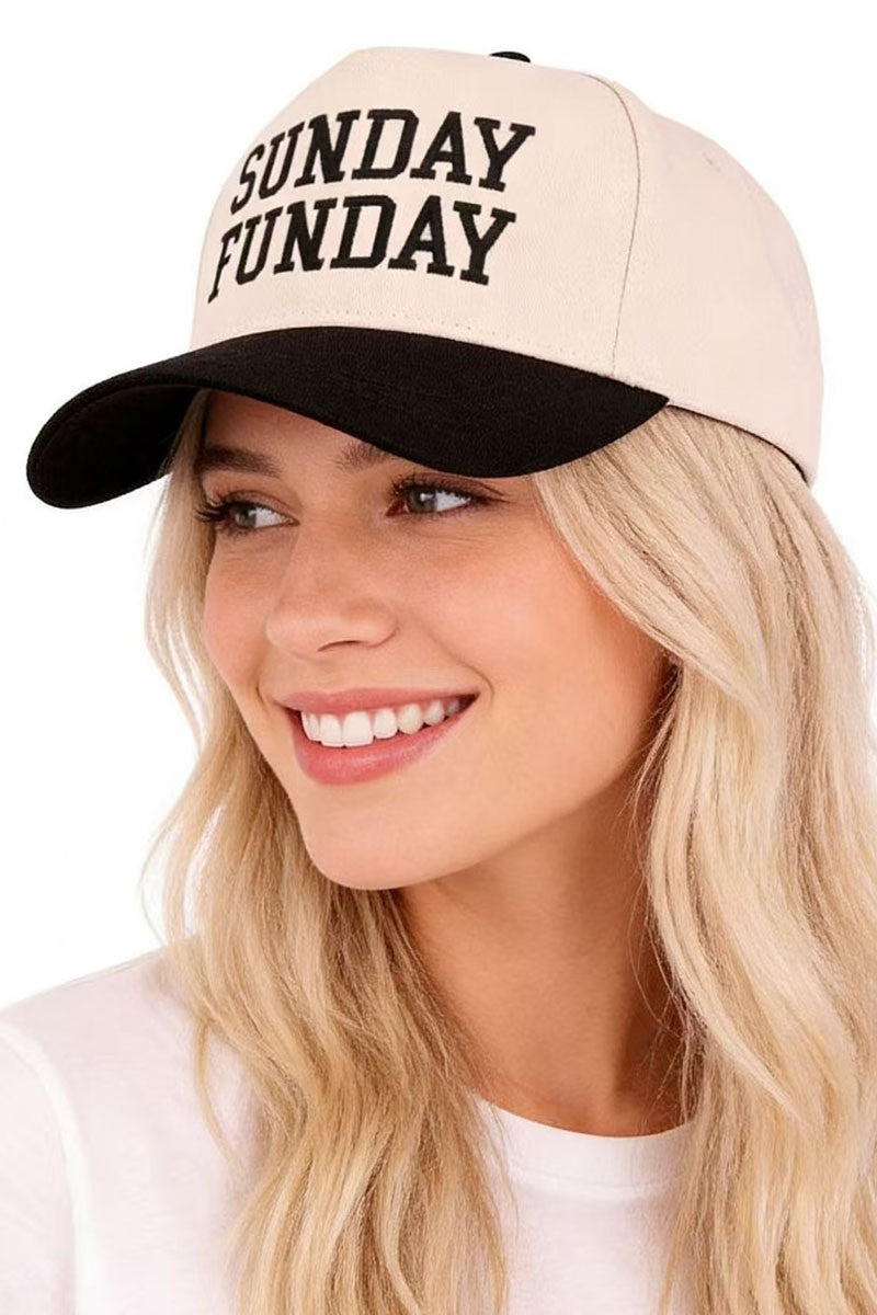 SUNDAY FUNDAY - Two Tone Canvas Cotton Trucker Cap