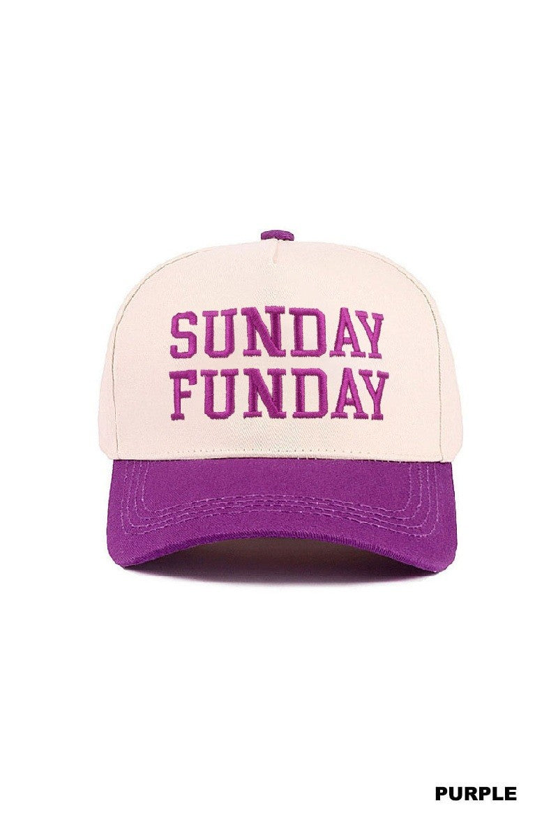 SUNDAY FUNDAY - Two Tone Canvas Cotton Trucker Cap