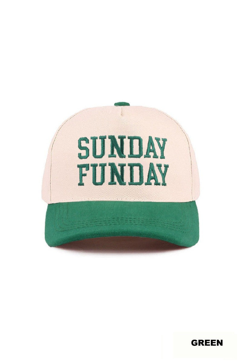 SUNDAY FUNDAY - Two Tone Canvas Cotton Trucker Cap